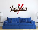 Baseball with Boys Name Sports Nursery Wall Decal